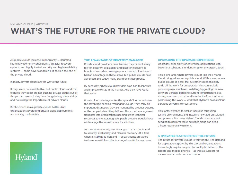 Private Cloud, Public Cloud, Hyland, Kyocera, Software, Document Management, Alexander's Office Center